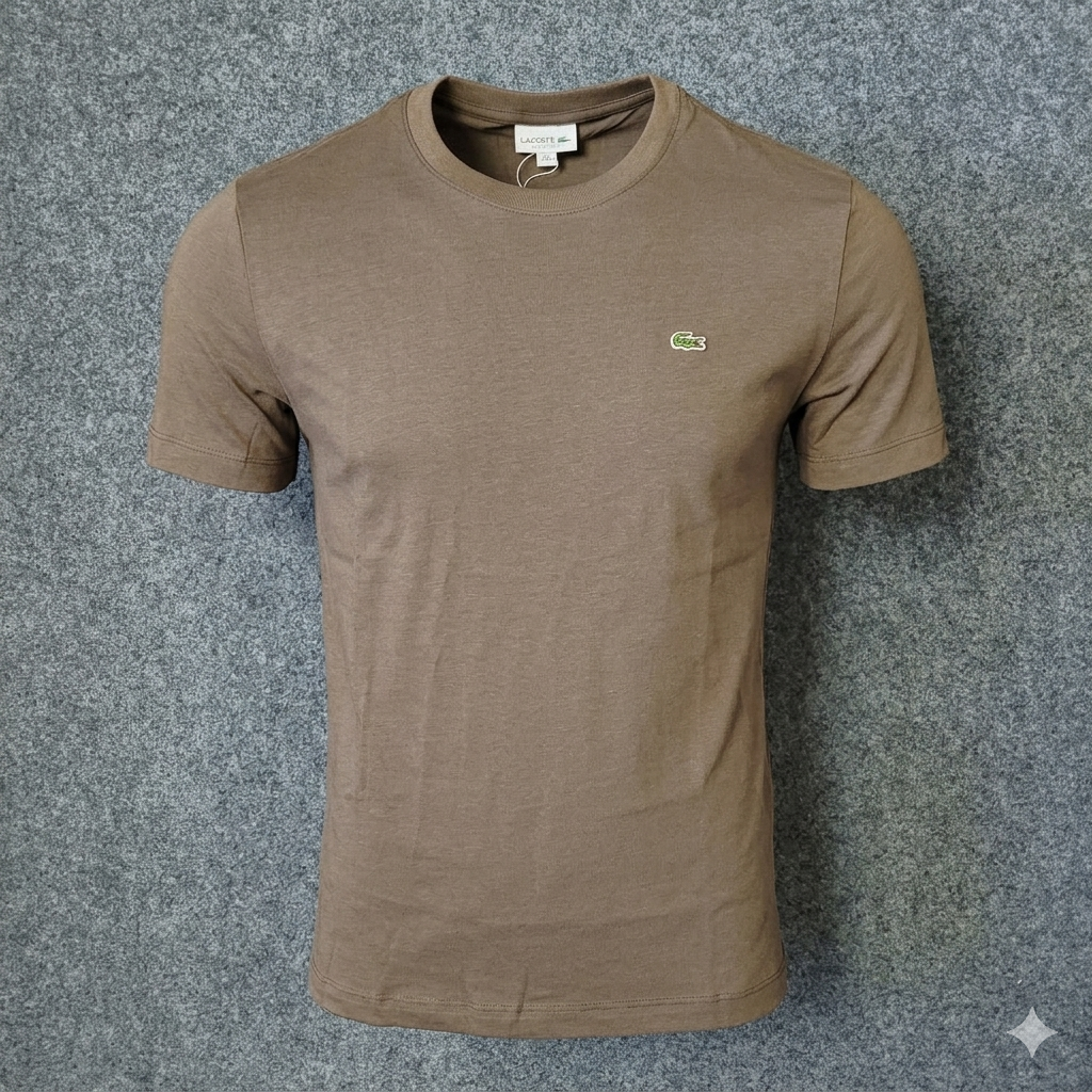 Camiseta Lacoste Basic - Marrom